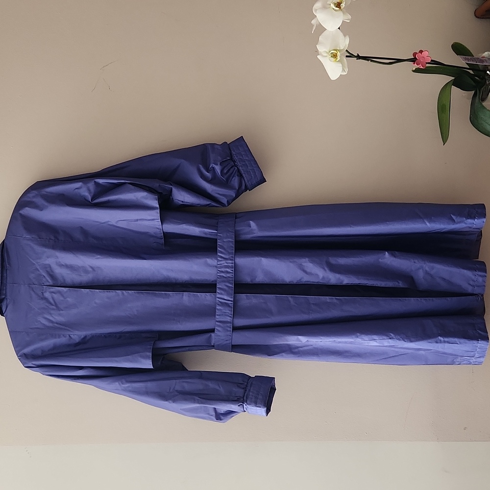 New Vintage Fleet Street Periwrinkle Belted Trench Coat Women's Size 12 - Picture 6 of 16